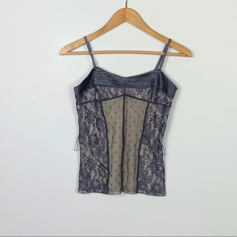 MODA INTERNATIONAL silky lace camisole size M